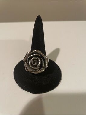 QVC Sterling Silver  Rose Statement Ring